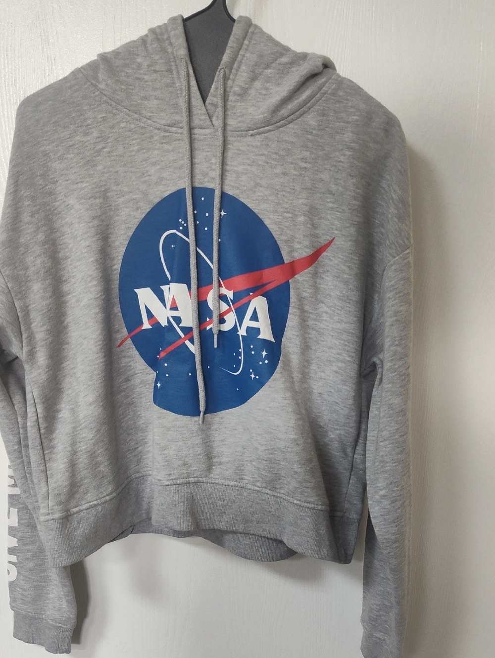 Chemistry Gray Crop Hoodie NASA logo